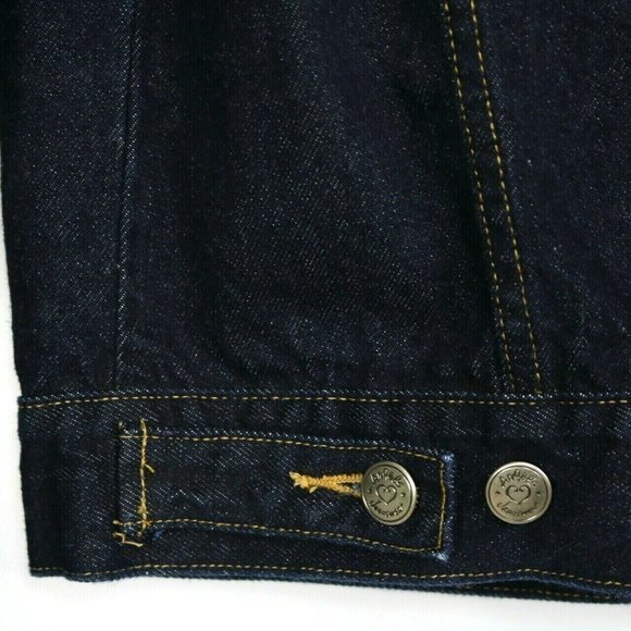 Angels Cropped Trucker Jean Jacket Coat Denim M‎ Medium - Picture 10 of 11